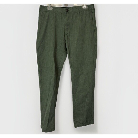 Volcom Pants Mens 32 Green Frickin Modern Chino Corpo Class Business Casual - Picture 1 of 14